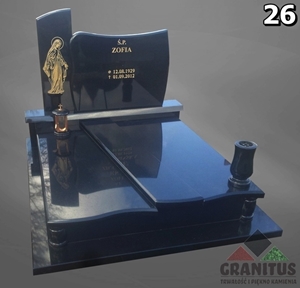 26 nagrobek podwójny czarny granit